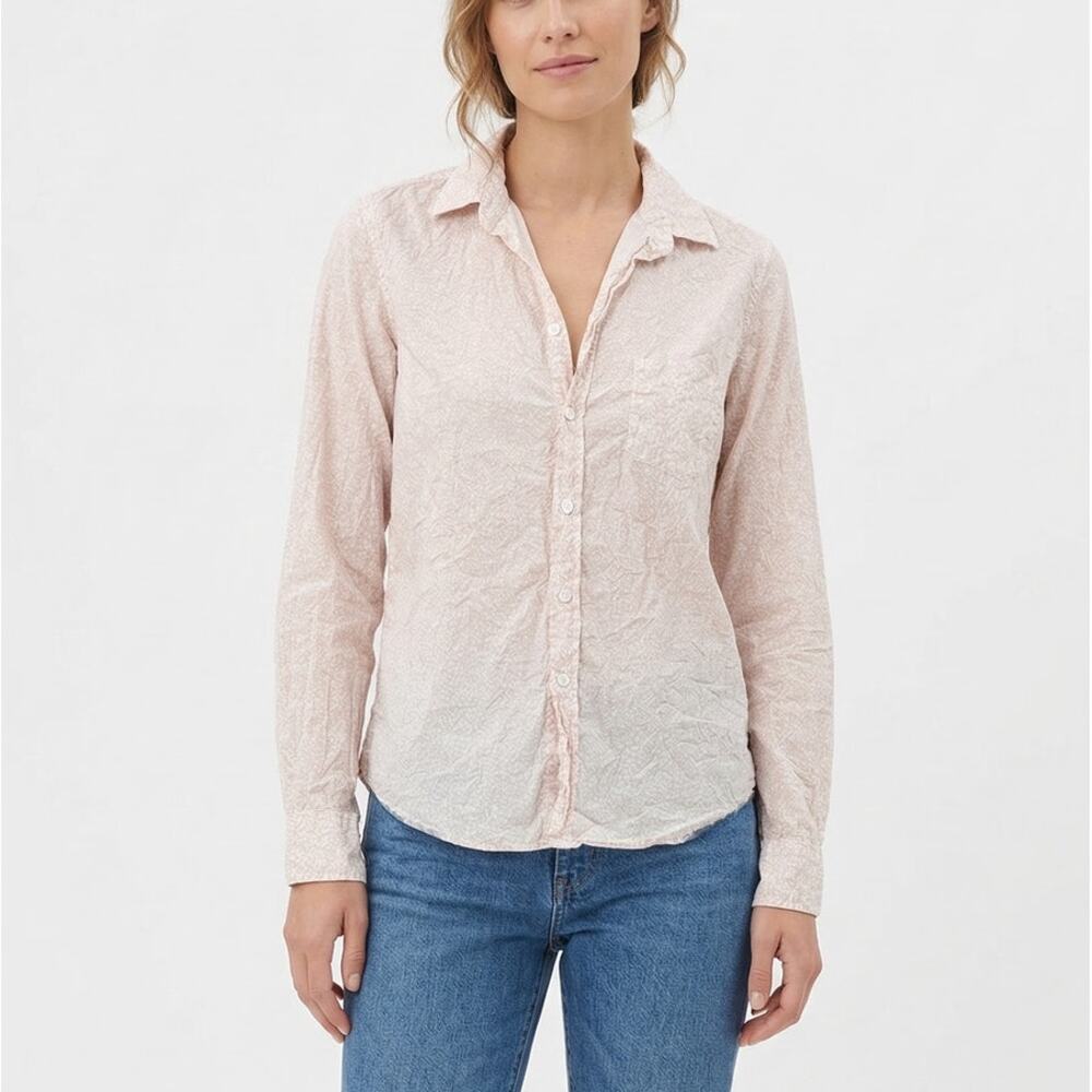 Frank & Eileen Barry Tailored Shirt Womens S Signature Crinkle Floral Button